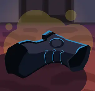 A puppy sniffing out a clue in a dark room
